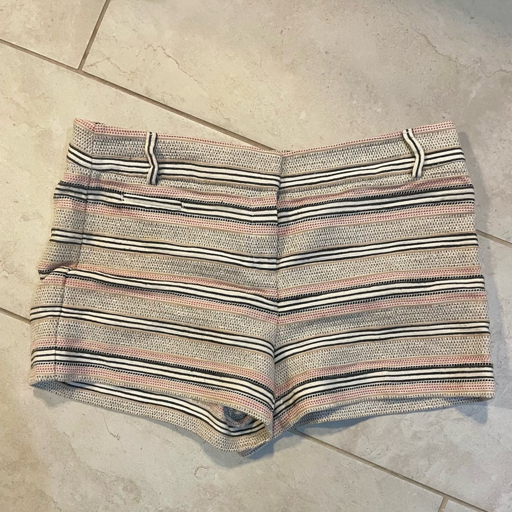 LOFT Pink and Black Striped Women's Shorts